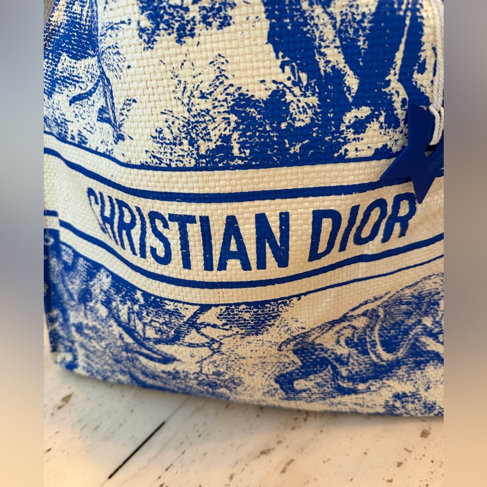 NWOT Dior Blue and White Christian Dior Canvas Tote - Picture 3 of 15